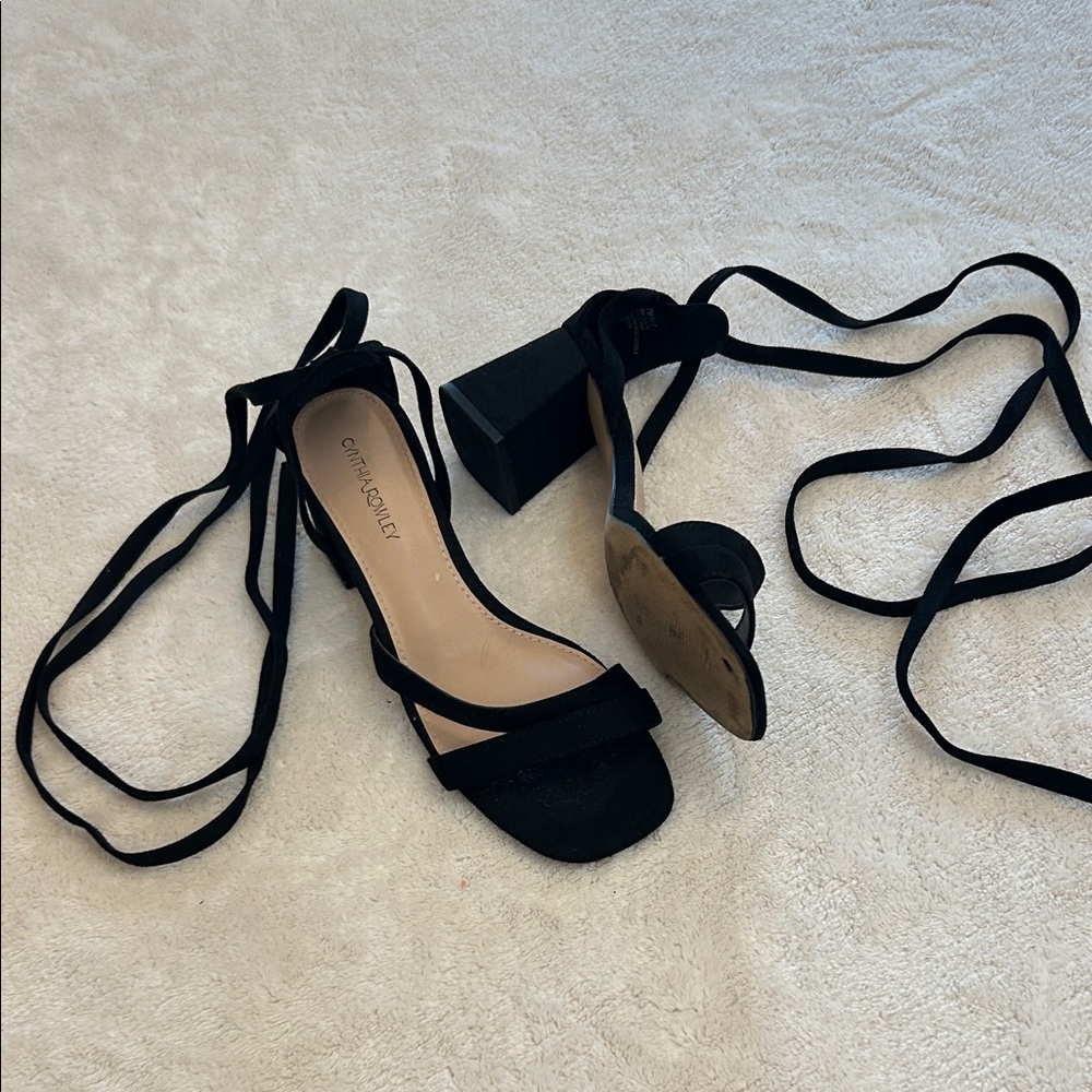 Cynthia Rowley Black Strappy Heels